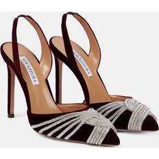 Gatsby 105 Embellished Velvet Slingback Pumps - Red