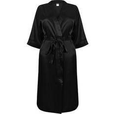 Mujer - Negro Batas Satin Robe Black 16-18