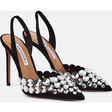 Maxi-Tequila Suede Slingback Pumps - Black