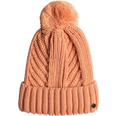 Brown Beanies Roxy Women's Womens Sundown Knitted Bobble Hat Dusty Coral ONE dusty coral