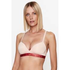 Emporio Armani Bras Emporio Armani Iconic Microfiber Padded Triangle Bra - Beige