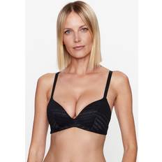 Emporio Armani Bras Emporio Armani Triangle Bras and Bralettes All Over Logo - Black