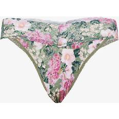 Gröna - String Trosor Hanky Panky Printed Original Rise Thong Green w Flower One * Kampanj *