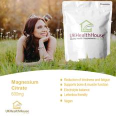 UKHealthhouse Magnesium Citrate 600mg Pack of 240 Vegan Super Strong Effective Magnesium