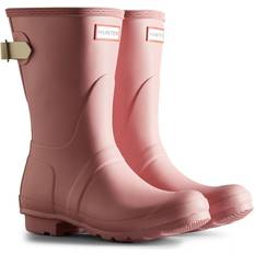 Natural Wellingtons Hunter Womens Short Back Adjustable Patterned Wellingtons Pink