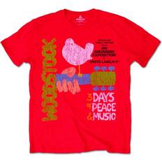 Natural T-shirts Woodstock Vintage Distressed Poster T Shirt - Red