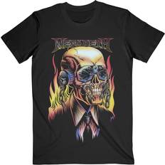 Megadeth Megadeth T Shirt Flaming Vic Band Logo new Official Mens Black