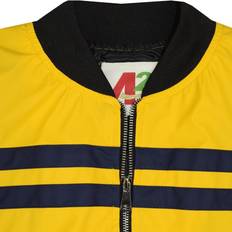 Stripes Jackets A2Z Kids 7-8 Years Kids Girls Jackets Contrast Striped Mustard PU Bomber Varsity School Bikers Coat Yellow 7-8yrs