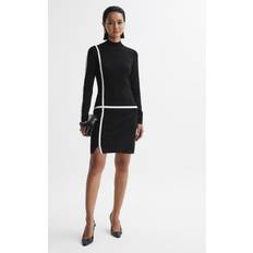 Reiss Long Dresses Reiss Annie Bodycon Wool Blend Black/Ivory