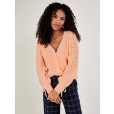 Pink Cardigans Monsoon Supersoft Pointelle Cardigan, Peach