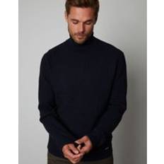 Blue - Roll Neck Jumpers Threadbare 'Melville' Ribbed Roll Neck Knitted Jumper Navy