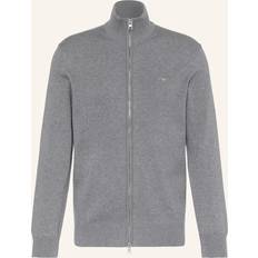 Gant Men Cardigans Gant Casual Cotton Zip Cardigan - Dark Grey