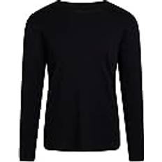 Norvig Men's O-Neck L/S, Rib Cotton, Black T-Shirt