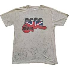 The Beatles Unisex T-Shirt Guitar & Flag Snow Wash