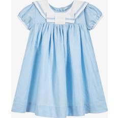 Linen Dresses Powell Craft Girls Blue Linen Sailor Dress Blue 2-3 year