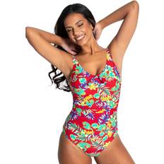 Florals Swimsuits Pour Moi Womens 86005 Heatwave Scoop Neck Control Swimsuit Multicolour Elastane