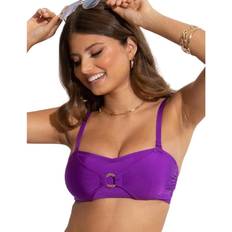 Purple Bikini Tops Pour Moi Womens 20917 Samoa Bandeau Bikini Top Purple Elastane