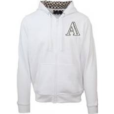 Aquascutum Jumpers Aquascutum Mens Classic Logo White Zip-Up Hoodie