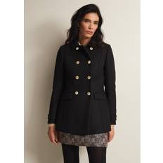 Phase Eight Women's Aurelie Black Wool Smart Peacoat