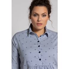 Wool Shirts Ulla Popken Damen Hemdbluse mit Punkt und Ankerprint Bluse, weiß