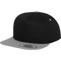 Basketball Headgear Flexfit by Yupoong Unisex Classic Panel Two Tone Snapback Cap One Size Black/Silver