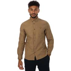 Bronze - Men Shirts Lyle & Scott Mens And Chunky Slub Shirt in Bronze