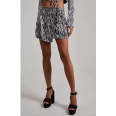 Zebra Skirts Zebra Satin Mini Skirt Black