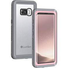 Waterproof Cases Lanhiem Samsung Galaxy S8 Case, IP68 Waterproof Dustproof Shockproof Case with Built-in Screen Protector, Full Body Sealed Underwater Protective Clear Cover for Samsung S8 Pink