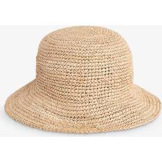 White Hats Whistles Straw Bucket Hat, Neutral