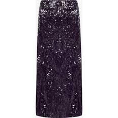 Purple - Women Skirts Ro&Zo Ro&Zo Sequin Split Front Midi Skirt, Purple