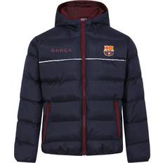 FC Barcelona 6-7 Years Official Football Gift Boys Quilted Hooded Winter Jacket Blue 6-7yrs