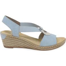 Rieker Heeled Sandals Rieker Slingback Wedge Sandals RKR37525 323 724 Blue