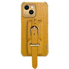 MAULUND iPhone 14 Krokodille Læder m. Strop Gul