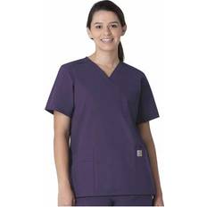 Work Tops Carhartt Men's Unisex Force Essentials 6-Pocket V-Neck Scrub Top Grape