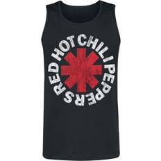 Linen Tank Tops Red Hot Chili Peppers Distressed Logo Tanktop black