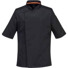 Work Jackets Portwest Pro Stretch Short-Sleeved Chef Jacket Black