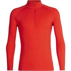 Red Base Layer Tops Icebreaker Men's Merino 200 Zone Long Sleeve Zip Neck - Chili Red