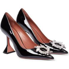 Amina Muaddi Begum Patent Leather Pumps - Black