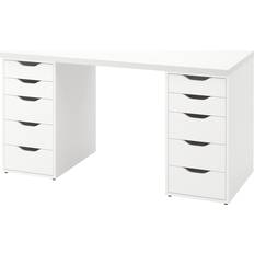 Desk with drawers IKEA Lagkapten White Writing Desk 60x140cm
