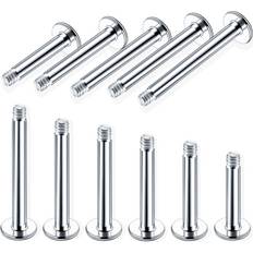 100Pcs/lot Steel Labret Bar Parts Screw Thread Head 16G 14G Labret Post Barbells Only For Lip Piercing Earring Stud Body Jewelry Multicoloured