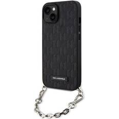 Karl Lagerfeld Mobile Phone Cases Karl Lagerfeld KLHCP14SSACKLHPK iPhone 14 6.1" czarny/black hardcase Saffiano Monogram Chain iPhone 14 Smartphone Hülle, Schwarz