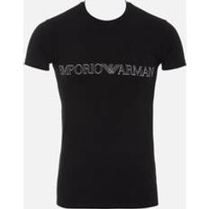 Emporio Armani Organic Tops Emporio Armani Mens Crew Neck T-Shirt Black Cotton