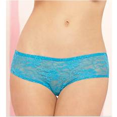 Turquoise - Women Knickers OBMEIFU Turquoise, 1X Women's Open Crotch Ruffle Back Lace Boyshort Panty