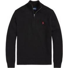 Vêtements Polo Ralph Lauren Cotton Quarter-Zip Sweater Black Male