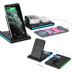 Bakeey 4 in 1 15W Magnetic Foldable Wireless Charger Stand Pad for iPhone 12 11 XR X 8 for Apple Watch for AirPods 2 for Samsung Galaxy Note S20 ultr