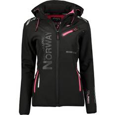 Geographical Norway damen softshell jacke regenjacke windbreaker softshelljacke Schwarz-Pink