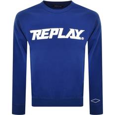 Replay Men Sweaters Replay Crew Neck Sweatshirt Blue