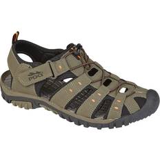 PDQ Mens Touch Fastening Trail Sandals DARK TAUPE/Orange Dark Taupe/Orange