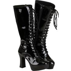 39 ⅓ Hohe Stiefel Fun Costumes Faux Leather Sexy Black Knee High Boots Black