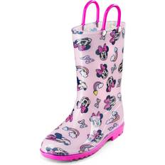 Pink Rain Boots ABG Accessories Disney Minnie Mouse Girls Pink PVC Rainboots Easy-On Handle Toddler